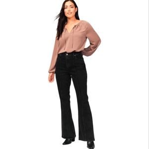 Ambercrombie Vintage High Rise Flare in Black Pintick size 28 6